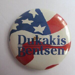 1988 Dukakis & Bentsen 1-3/4" / "Classic" Presidential Campaign Button Pin